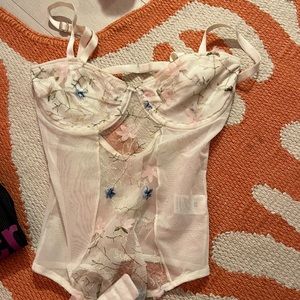 Floral sheer bodysuit